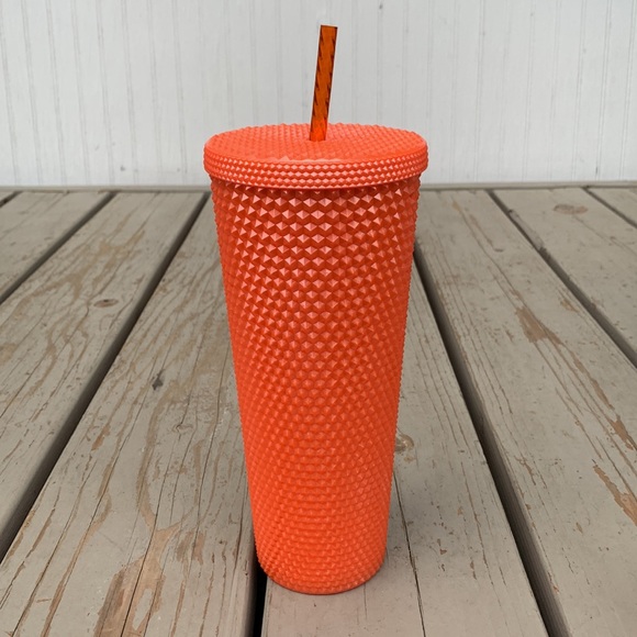 Orange Studded Starbucks Cup 24 oz tumbler - Picture 3 of 9